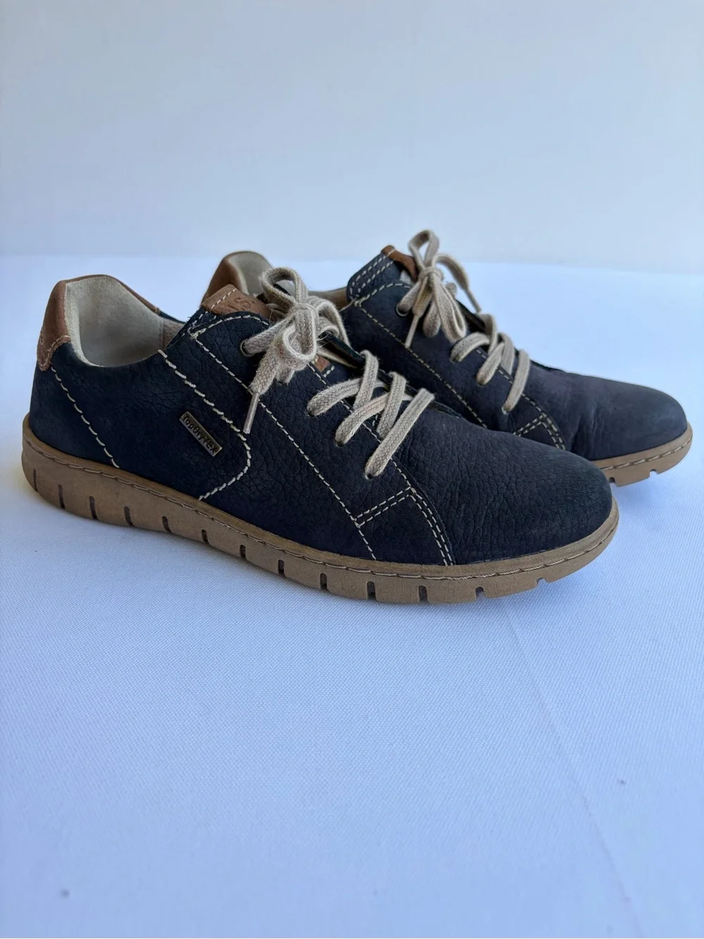 Josef Seibel Steffi 62 Waterproof Blue Leather Sneaker Oxfords 39 US 8.5